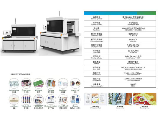 چاپ دقیق چاپگر تک گذر UV Inkjet با نرم افزار Onyx Thrive Rip و نوزل Ricoh Gen 5i
